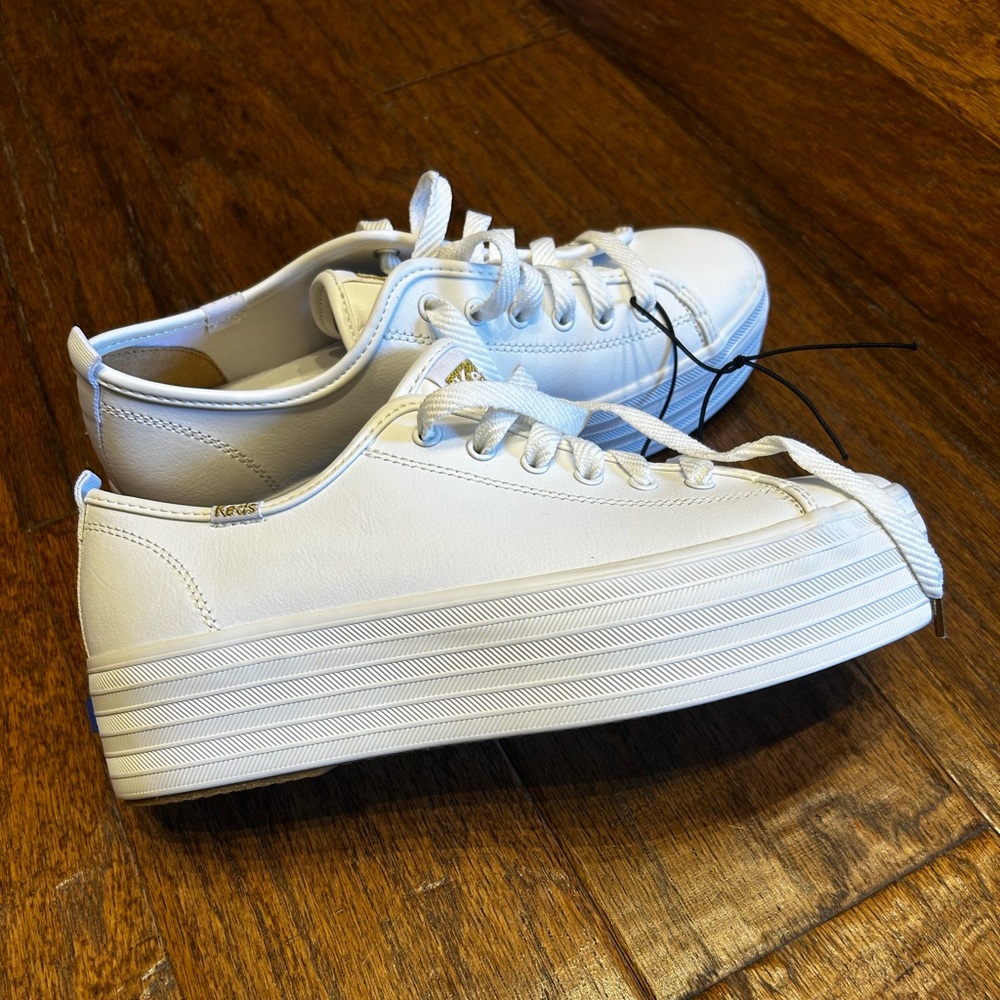 Keds Women's White Triple Up Leather Lace Up | KEDS - Picture 6 of 7